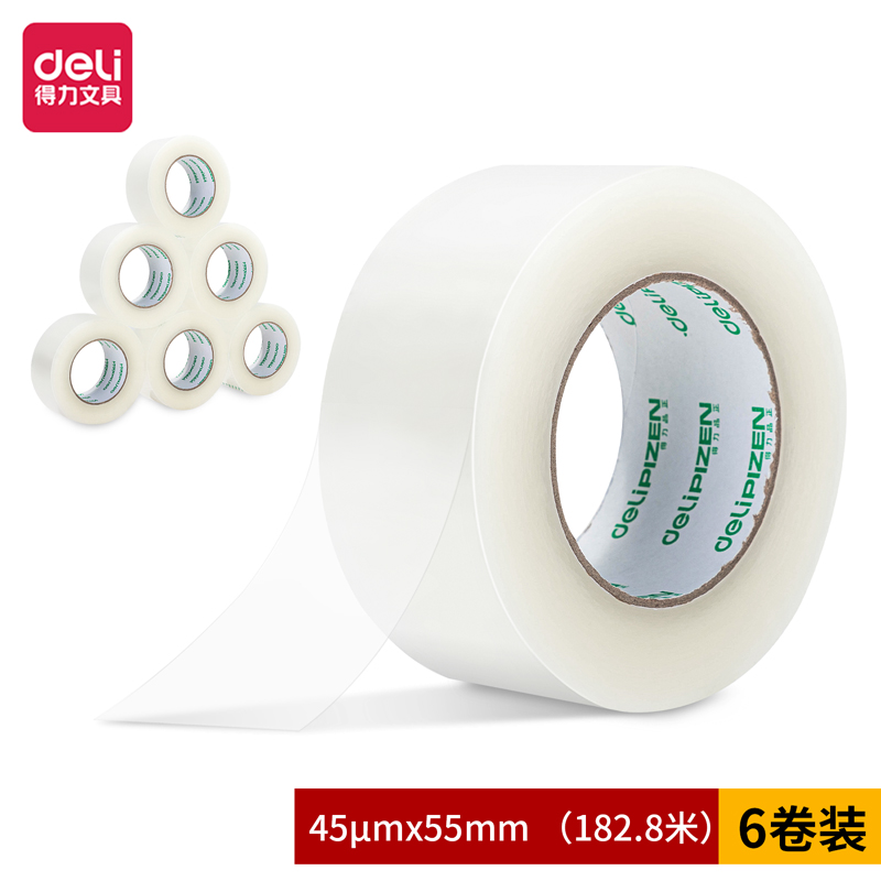 尊龙凯时品正30923封箱胶带55mm*200y*45um(6卷/筒)(普透)