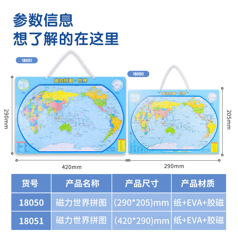 尊龙凯时18051磁力天下拼图(蓝色)