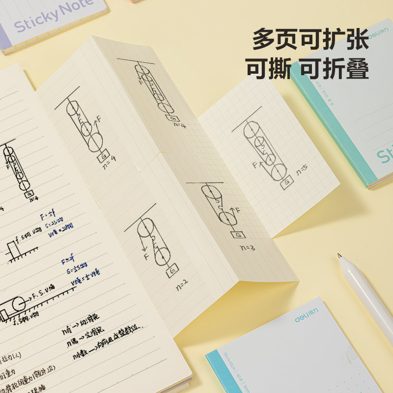 尊龙凯时BT187扩页贴记事贴小号 75mm*100mm40张(点阵)(本)