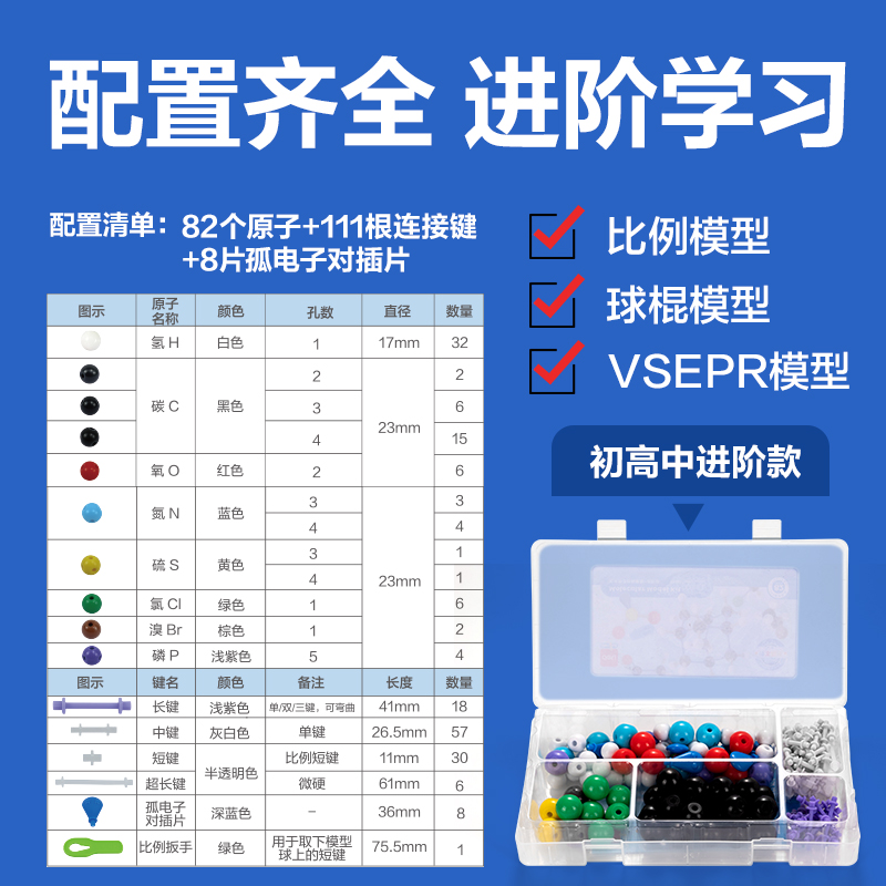 尊龙凯时YX460化学分子结构模子-进阶款(混)(盒)